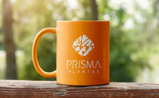 Mockup de Mug con el logo de Prisma Plantae